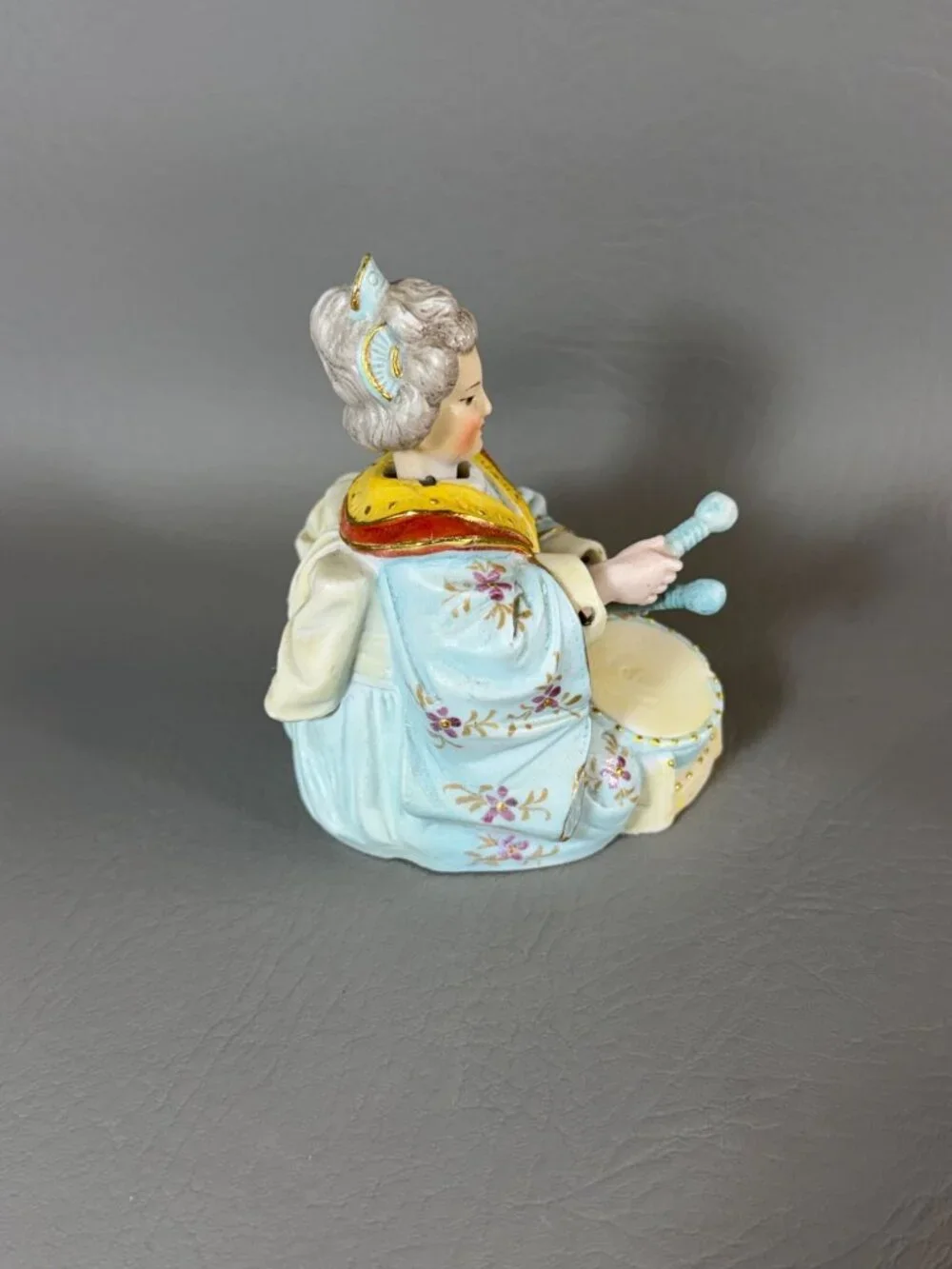 Vintage Ardalt Japan Bisque Porcelain Nodder Drummers Pair 6492 Asian Musicians
